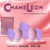 Five purple and pink Chameleon makeup sponges beside their packaging, with “Featured in Glamour and Vanity Fair